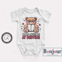 Board Meetings at Bedtime Baby Onesie, white T Shirt, Toddler | Youth Tee - Adorable Baby Shower Gift for the Future CEO